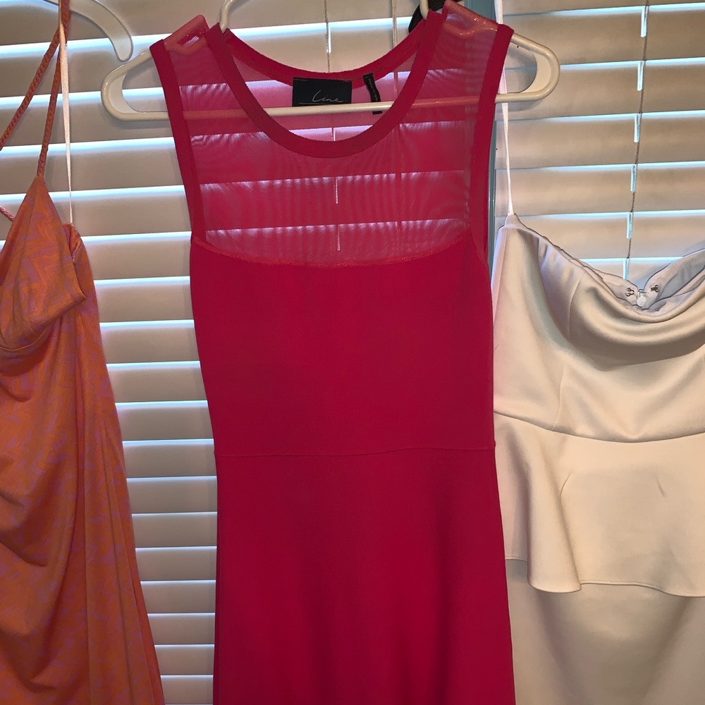 Cute hot pink flared dress